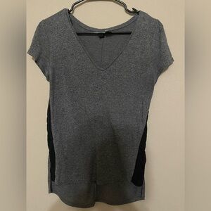 H&M Gray and Black V-Neck Women's Tee